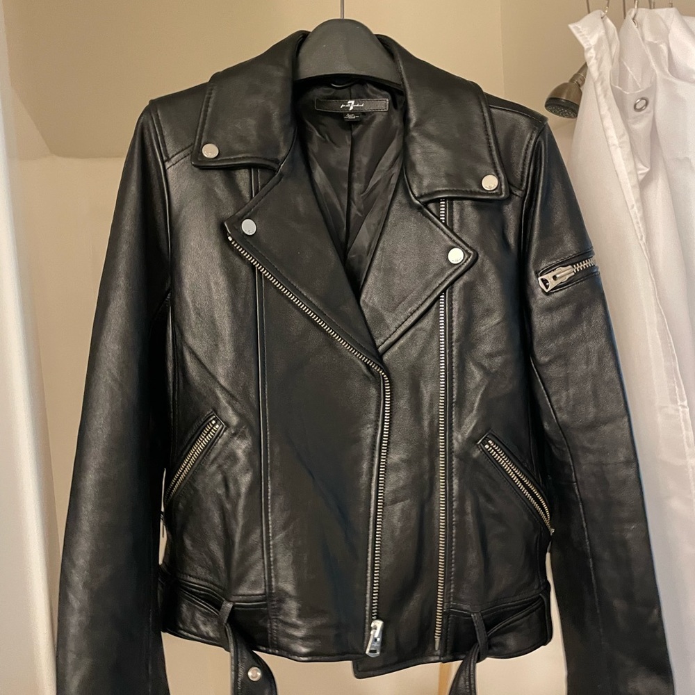 7 of all mankind Leather Jacket genuine